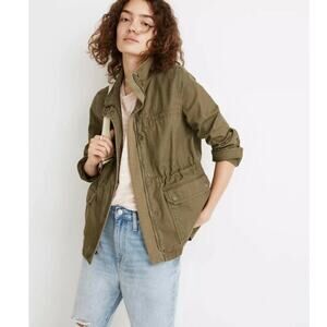 MADEWELL Cotton Utility Field Jacket Olive Green Military Style Women’s XS